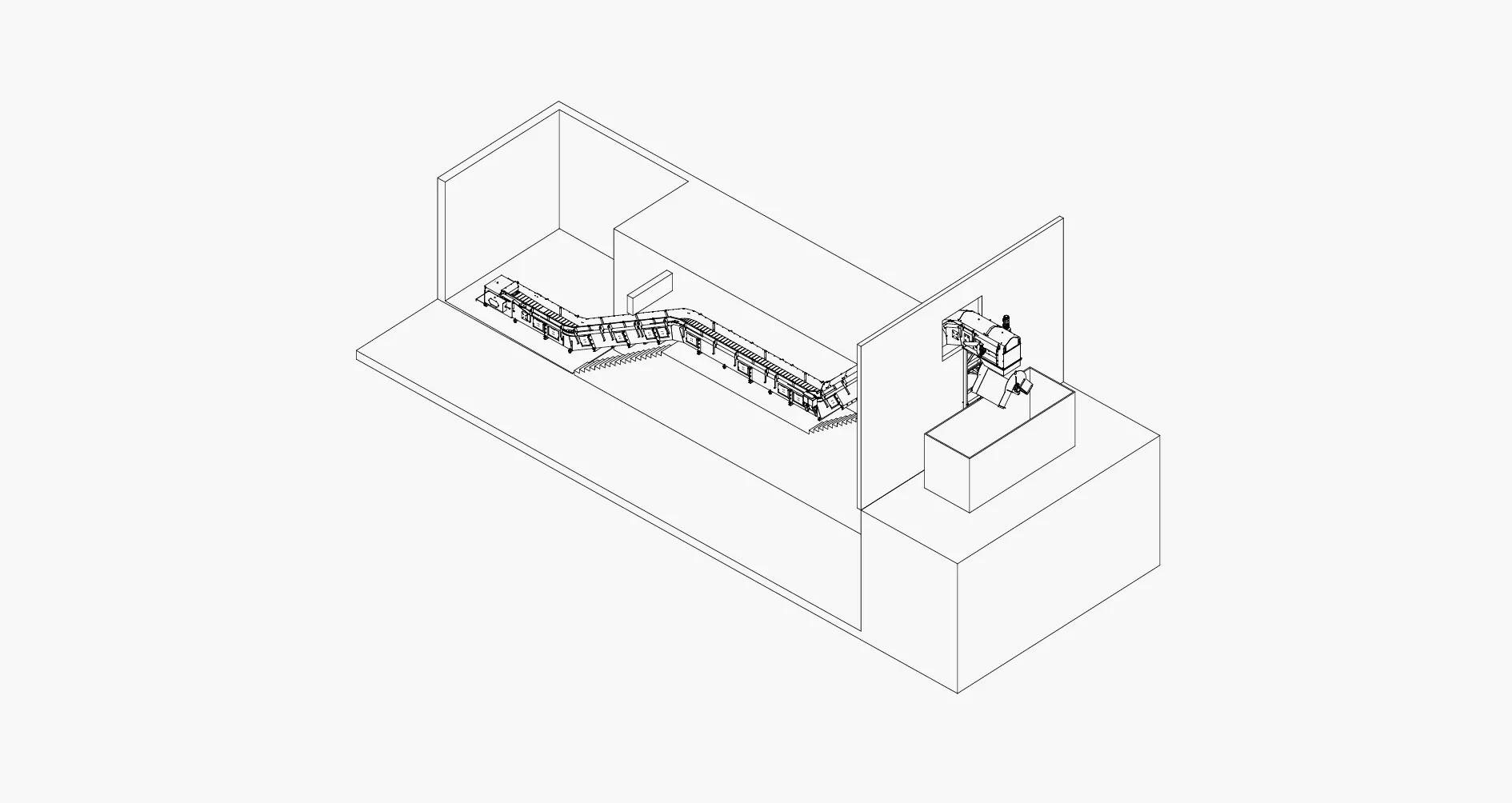 Design of an installation in a complex geometry pit
