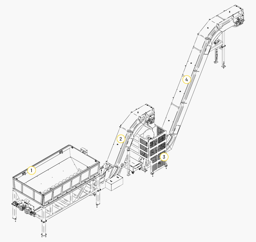 Diseño de instalación de almacenaje, separación y transporte de viruta